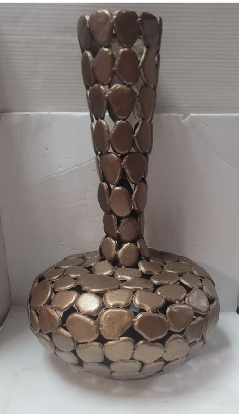 1970s Brutalist Contemporary Modern Large Scale Metal Sculptural Vase